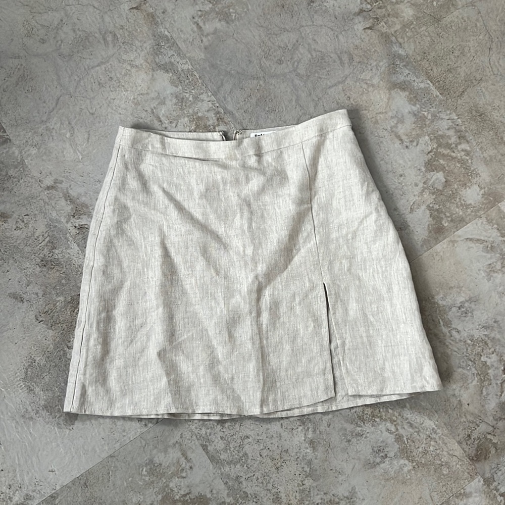 Reformation linen mini skirt